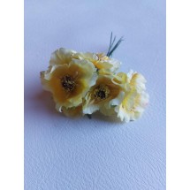 Букетики "Маки" на веточке (6 шт) цв. желтый, цена за пучок